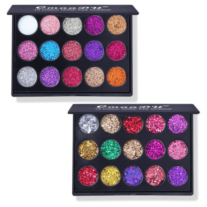 Illuminate Your Gaze with 15 Colors Diamond Sequin Eyeshadow Palette