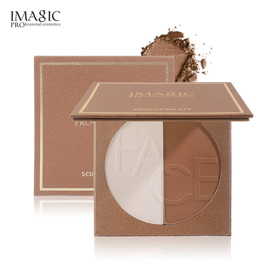 Two Color Contouring Powder Nose Three Dimensional V Face Shadow Powder Brightening Statute Lines One-Piece Contouring Tray