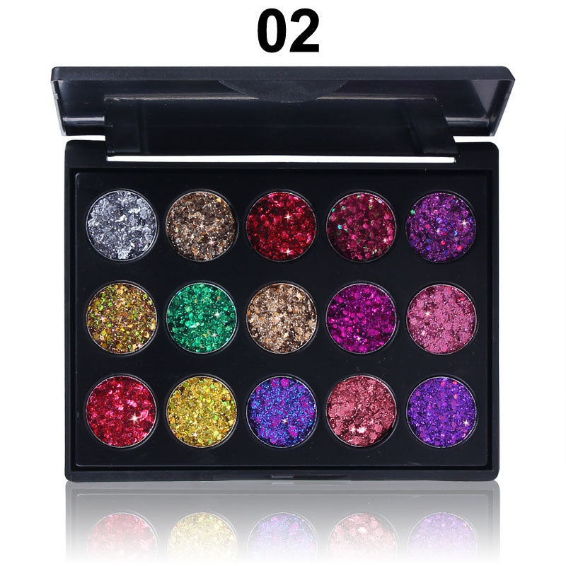 Illuminate Your Gaze with 15 Colors Diamond Sequin Eyeshadow Palette