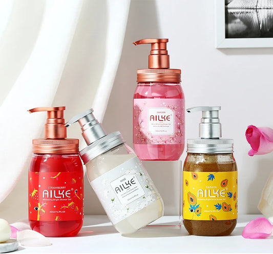 AILKE Body Scrub, Exfoliating Shower Gel with Mild and Long Lasting Fragrance