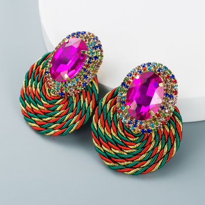 Dazzling Divinity: European and American Colored Diamond Glass Earrings