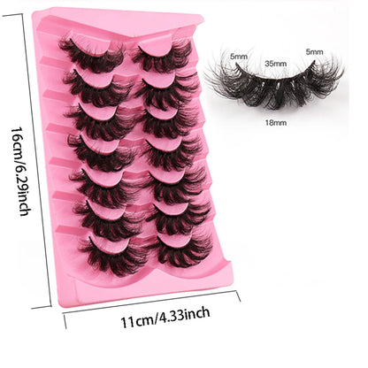 7 Pairs 3D Mink Eye Lashes - Volume Thick & Fluffy, Mood Dramatic Mink Eyelashes